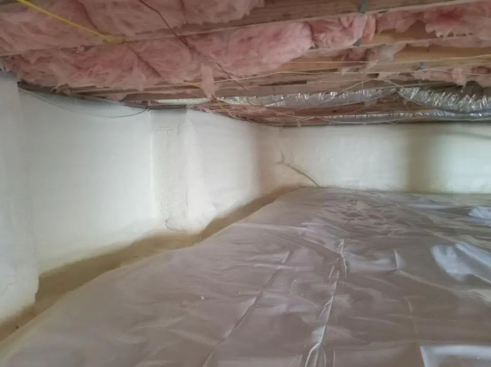 Crawl space encapsulation with closed-cell spray foam for Attic Insulation in Buda